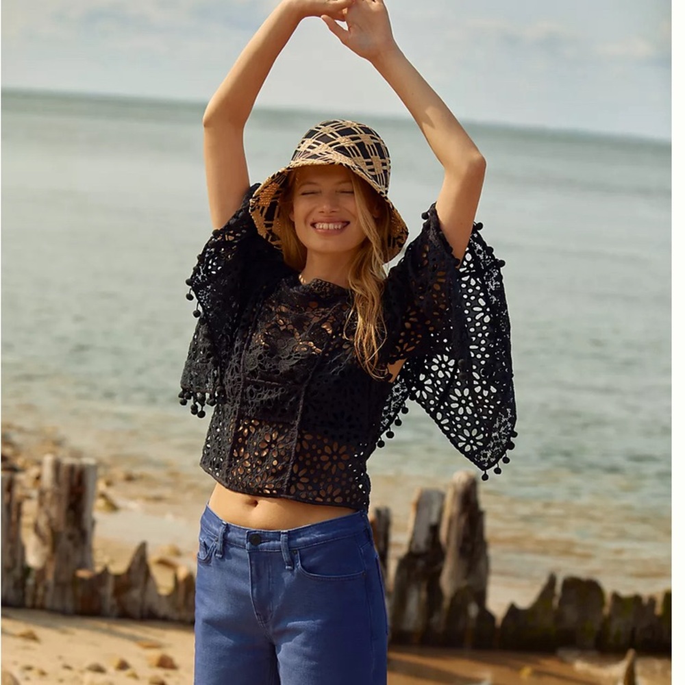 By Anthropologie Victorian cutwork Blouse